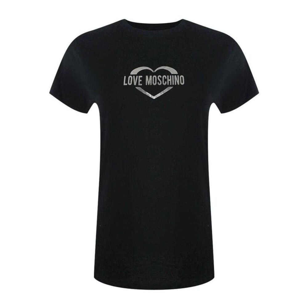 Love Moschino Womens/Ladies Shiny Heart Cotton Slim T-Shirt / Black